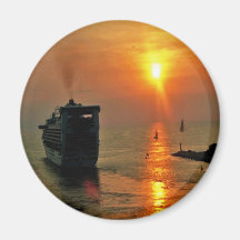 Barco de cruceros que sale de Puerto Vallarta Imanes Para Frigoríficos