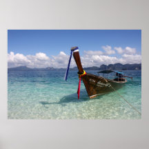 Barco de Longtail en el poster de Tailandia