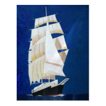 Barco de vela de las podadoras tarjeta postal