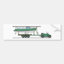 Barco de vela del coche de Eco Pegatina De Parachoque