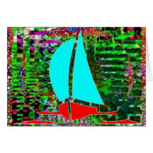 Barco de vela exótico tarjeta