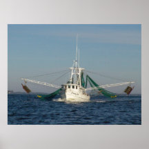 Barco del camarón impresiones