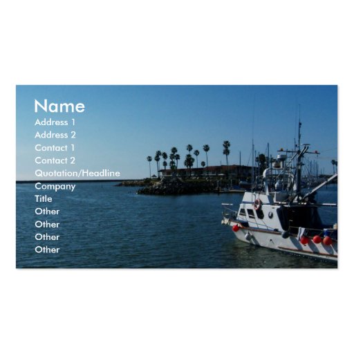 Barco en la costa, tarjetas del CA-Negocio Plantillas De Tarjetas De Visita