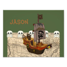Barco pirata de la diversión, mapa y personalizaci fotografía  