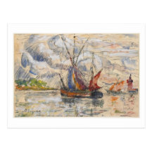 Barcos de pesca en La Rochelle, c.1919-21 Tarjeta Postal