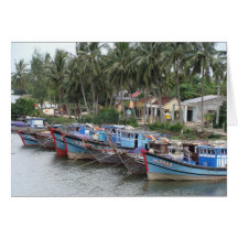 Barcos de pesca, Hoi, Vietnam Tarjetón