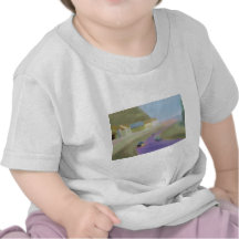 Barcos del pueblo de playa, camiseta/camisa