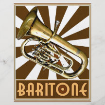 Barítono retro tarjeta publicitaria