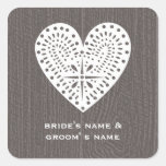 Barnwood inspiró al pegatina del boda del corazón 