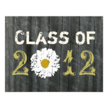 Barnwood y clase de la graduación de la margarita  comunicados