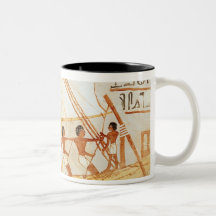 Barqueros en el Nilo, de la tumba de Sennefe Taza