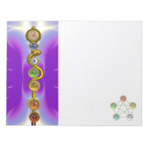 BARRA DE ASCLEPIUS CON 7 CHAKRAS, ENERGÍA ESPIRITU BLOCS DE PAPEL