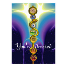 BARRA DE ASCLEPIUS CON 7 CHAKRAS, ENERGÍA ESPIRITU INVITACIONES PERSONALES 