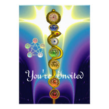 BARRA DE ASCLEPIUS CON 7 CHAKRAS, ENERGÍA ESPIRITU COMUNICADO