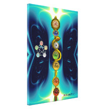 BARRA DE ASCLEPIUS CON 7 CHAKRAS, ENERGÍA ESPIRITU LIENZO ENVUELTO PARA GALERIAS