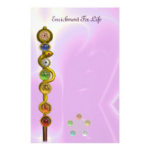 BARRA DE ASCLEPIUS CON 7 CHAKRAS, ENERGÍA ESPIRITU PAPELERÍA