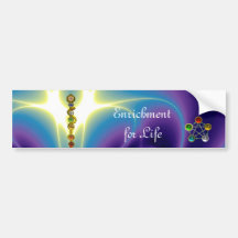 BARRA DE ASCLEPIUS CON 7 CHAKRAS, ENERGÍA ESPIRITU ETIQUETA DE PARACHOQUE