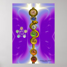 BARRA DE ASCLEPIUS CON 7 CHAKRAS, ENERGÍA ESPIRITU POSTERS