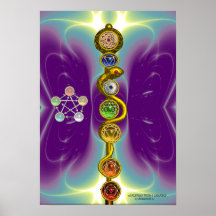 BARRA DE ASCLEPIUS CON 7 CHAKRAS, ENERGÍA ESPIRITU POSTER