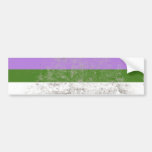 BARRA DE LA BANDERA DEL ORGULLO DE GENDERQUEER PEGATINA DE PARACHOQUE