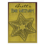 Barra de oro Mitzvah/estrella de David Felicitaciones
