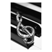 Barra del piano con el G-clef Papeleria Personalizada