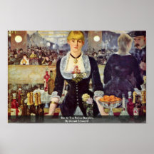 Barra en el Folies-Bergère, por Manet Eduardo Posters