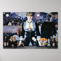 Barra en el Folies-Bergère, por Manet Eduardo Posters