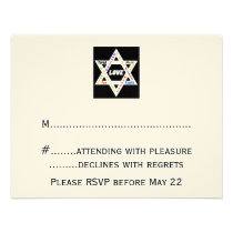 Barra judía Mitzvah RSVP de la estrella de los val invitaciones