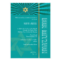 Barra Mitzvah/trullo/falso oro de la foto de PixDe Invitaciones Personalizada