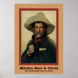 Barra personalizada vaquero del vintage impresiones