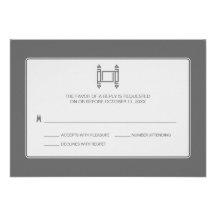 Barra simple gris Mitzvah RSVP de Torah Comunicado Personalizado