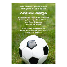 Barra temática Mitzvah del fútbol Invitacion Personalizada