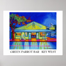 Barra verde del loro, Key West Impresiones