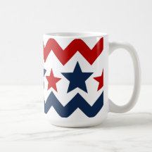 Barras y estrellas azules blancas rojas de Chevron Tazas