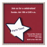 Barras y estrellas patrióticas invitación personalizada