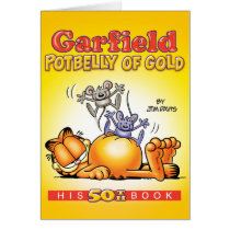 Barriga de Garfield de la tarjeta de nota de oro tarjetas