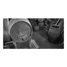 Barriles de vino viejos tarjeta fotografica  