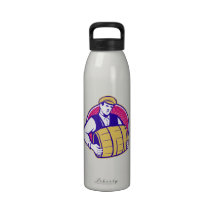 Barrilete de cerveza del camarero que lleva retro botella de agua