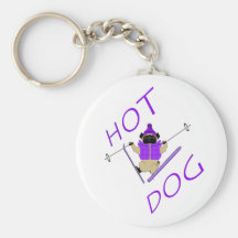 Barro amasado del esquí del perrito caliente llaveros personalizados