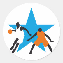 basketball runde sticker