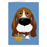 ¿Basset Hound - caza del hueso de Pascua, cualquie Felicitación