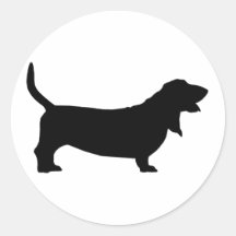 Basset Hound (negro) Etiqueta