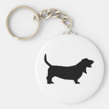 Basset Hound (negro) Llaveros Personalizados