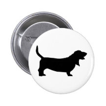 Basset Hound (negro) Pins