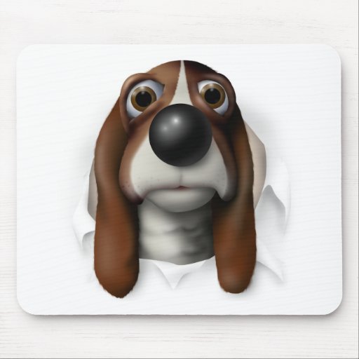 Basset Hound que revienta hacia fuera Tapetes De Ratón