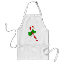 Bastón de caramelo del navidad - rojo delantal
