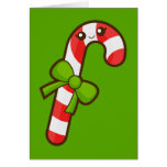 Bastón de caramelo del navidad tarjeton