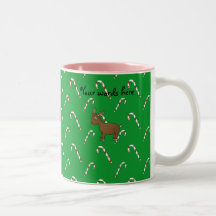 Bastones de caramelo verdes del reno taza de café