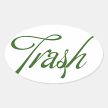 Basura Calcomanía Óval